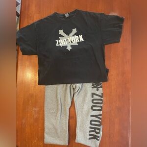 Y2K Zoo York Skateboards Tee and Sweats Bundle